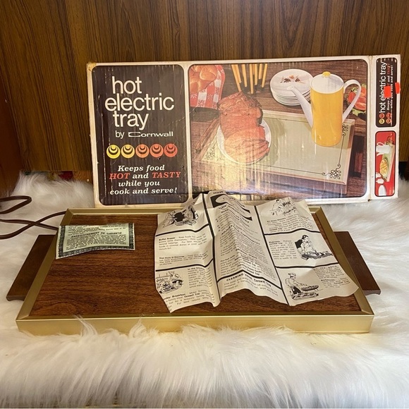 Vintage Cornwall Hot  Electric Tray food warmer 1970’s walnut colour - Picture 5 of 14